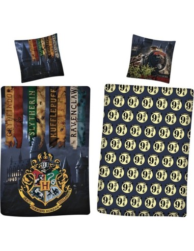 Harry Potter Bettwäscheset - 1 Bettbezug 140x200 + 1 Kissenbezug 63...