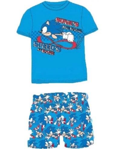 Ensemble T-Shirt avec Short Sonic - Taille 4 à 12 Ans - New discoun...