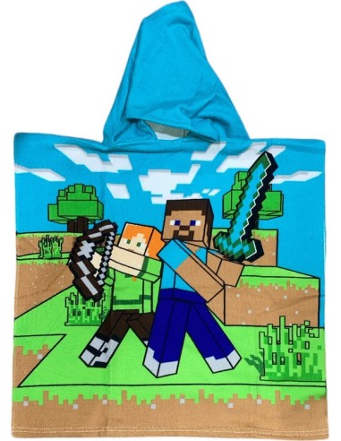Poncho de bain Minecraft a capuche - New discount.com