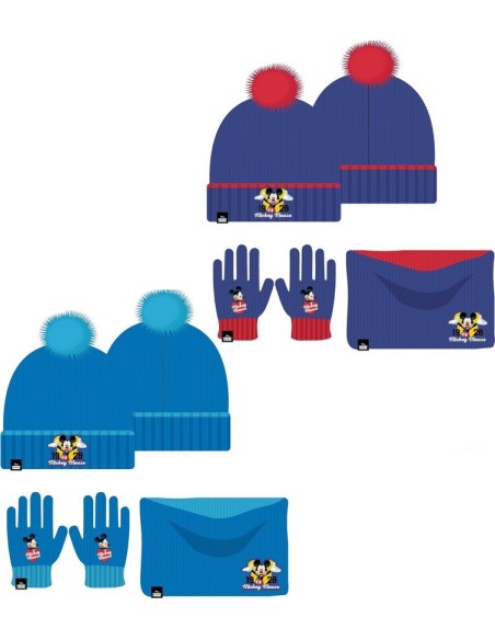 Set 3 pièces Bonnet + Snood + gants Mickey Disney - New discount.com