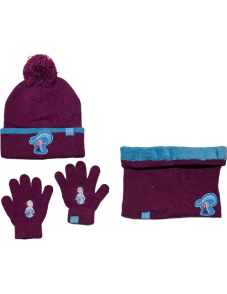 Set 3 pièces Bonnet + Snood + gants Frozen Disney - New discount.com