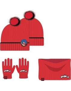 Set 3 pièces Bonnet + Snood + gants Lady bug - New discount.com