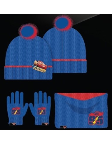 Set 3 pezzi Cappello + Scaldacollo + Guanti Cars Disney - New disco...