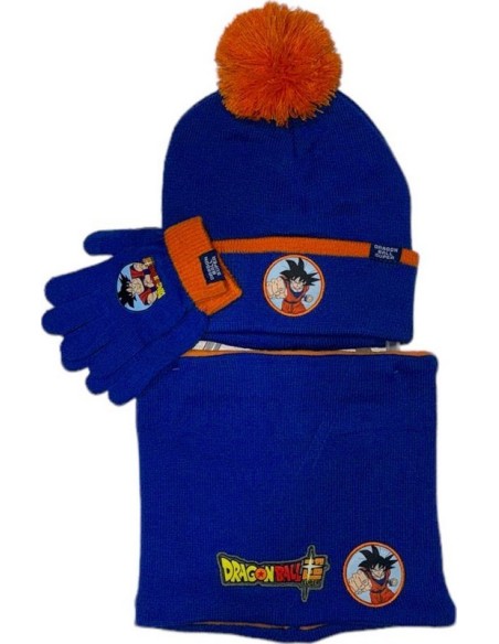 Set 3 pièces Bonnet + Snood + gants Dragon Ball Super - New discoun...