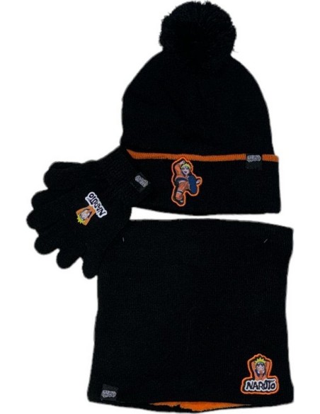Set 3 pezzi Cappello + Scaldacollo + Guanti Naruto - New discount.com