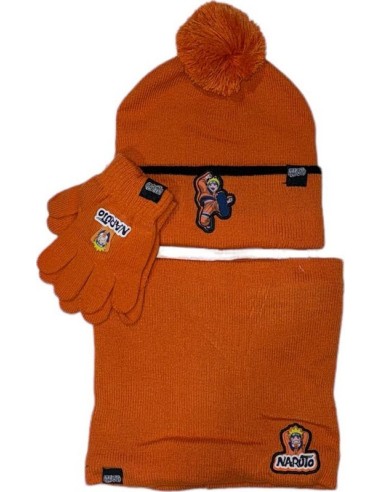 Set 3 pezzi Cappello + Scaldacollo + Guanti Naruto - New discount.com