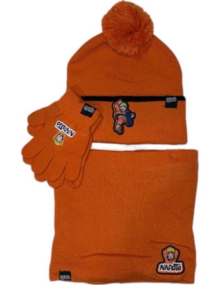 Set 3 piezas gorro + redecilla + guantes Naruto -New discount.com