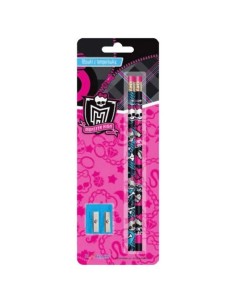 Blister de 2 crayons à papier + Taille crayon Monster high - New di...