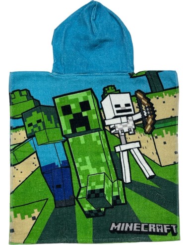 Poncho de baño con capucha de algodón Minecraft -New discount.com