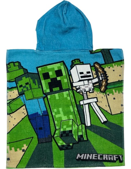 Poncho de bain Minecraft à capuche en coton - New discount.com