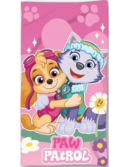 Drap de plage ou drap de bain Paw Patrol Rose - New discount.com