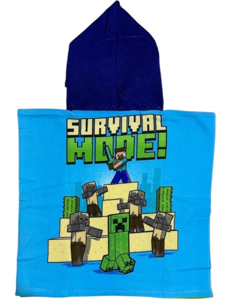Poncho de bain Minecraft a capuche - New discount.com
