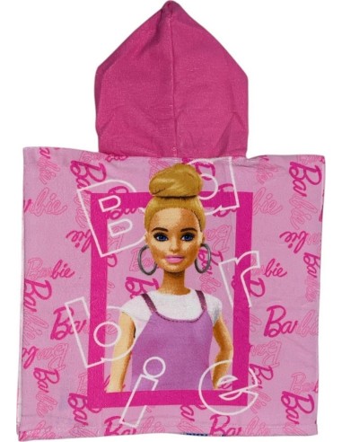 Poncho de bain Barbie à capuche