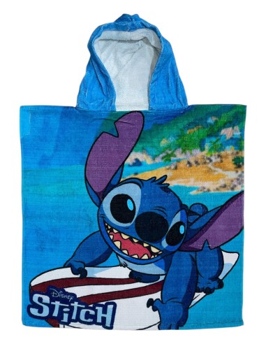 Poncho de bain Stitch Disney à capuche en coton - New discount.com