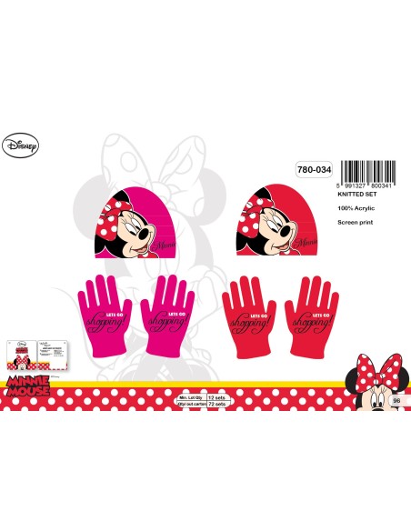 Set Bonnet et Gants Minnie Disney -780-034 - New discount.com