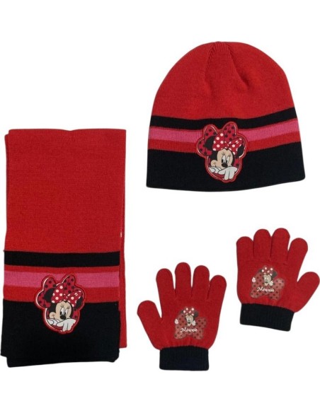 Set 3 pièces Bonnet + écharpe + gants Minnie Disney - New discount.com