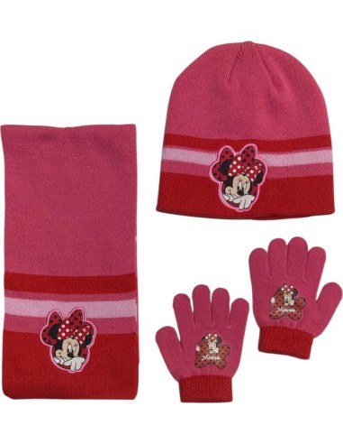 Set 3 pièces Bonnet + écharpe + gants Minnie Disney - New discount.com