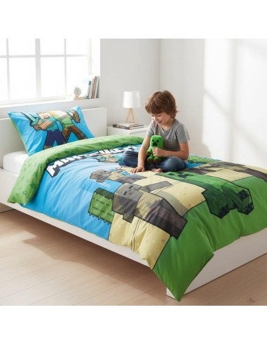 Parure de lit Minecraft - housse de couette Minecraft en coton - Ne...