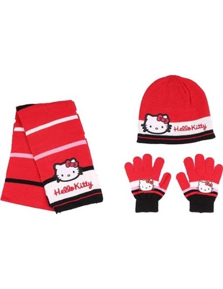 Set 3 pièces Hello Kitty BONNET + GANTS + ÉCHARPE Hello, Kitty - Ne...
