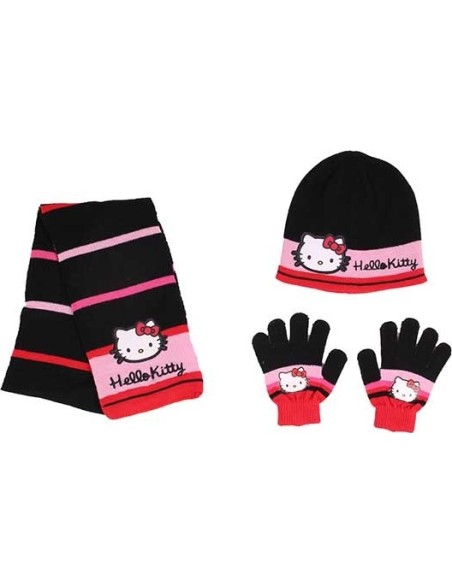 Set 3 pièces Hello Kitty BONNET + GANTS + ÉCHARPE Hello, Kitty - Ne...