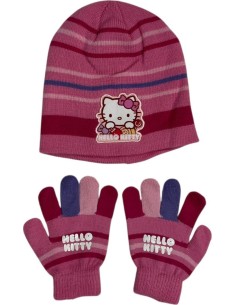 Conjunto de guantes y gorro Hello Kitty -New discount.com