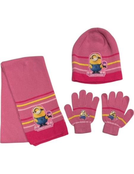 Set 3 pezzi Minions BONNET + GUANTI + SCIARPA Minions Girl - New di...