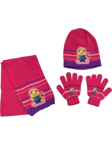 Set 3 pezzi Minions BONNET + GUANTI + SCIARPA Minions Girl - New di...