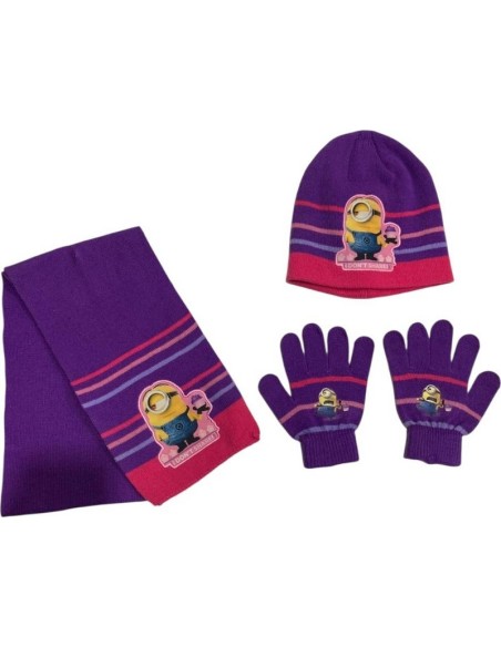 Set 3 pezzi Minions BONNET + GUANTI + SCIARPA Minions Girl - New di...