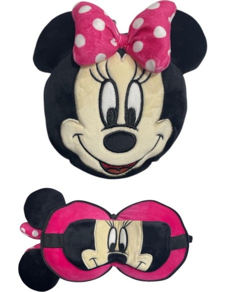 Cuscino da viaggio e maschera per dormire Relaxeazzz Minnie Disney ...