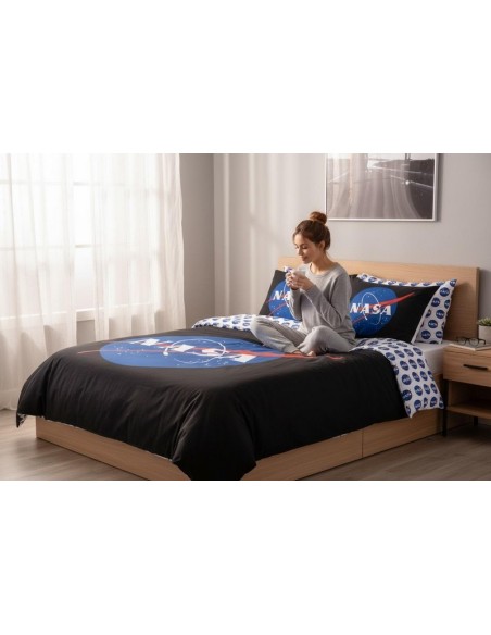 Parure lit Nasa coton en noir - New discount.com
