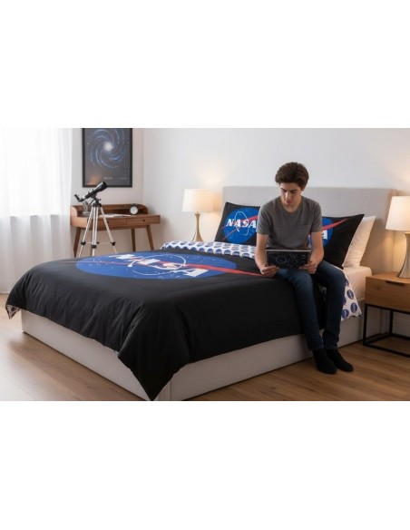 Parure lit Nasa coton en noir - New discount.com