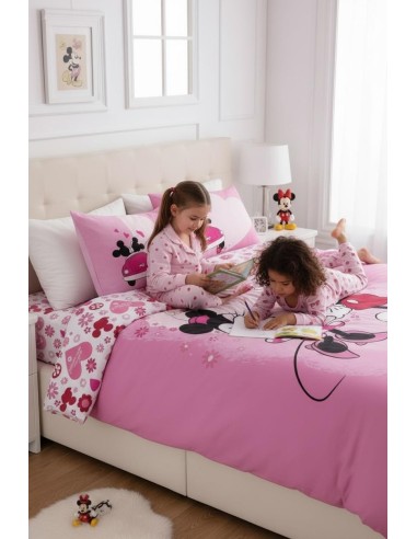 Parure de lit Mickey et Minnie en rose - New discount.com