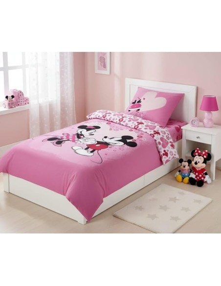 Parure de lit Mickey et Minnie en rose - New discount.com