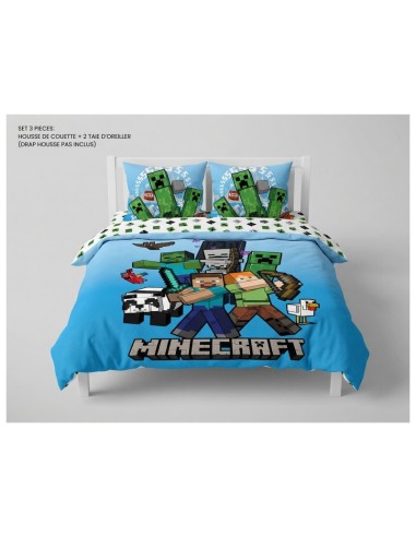 Parure de lit Minecraft 2 Personnes en coton - New discount.com