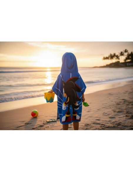 Poncho de bain Sonic à capuche - New discount.com