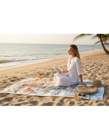 Drap de plage ou drap de bain Emoji Romantique - New discount.com