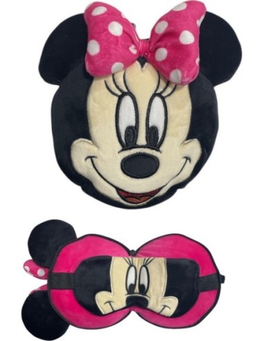 Cuscino da viaggio e maschera per dormire Relaxeazzz Minnie Disney ...