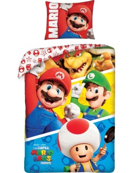 Parure de lit Super Mario - housse de couette Super Mario - New dis...