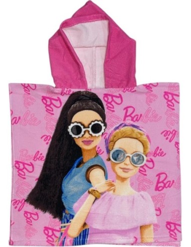 Poncho de bain Barbie à capuche