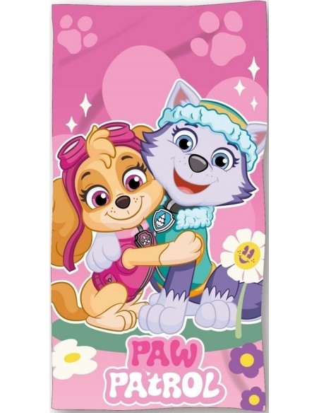 Drap de plage ou drap de bain Paw Patrol Rose - New discount.com