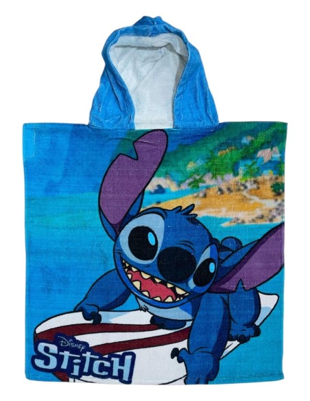 Poncho de bain Stitch Disney à capuche en coton - New discount.com