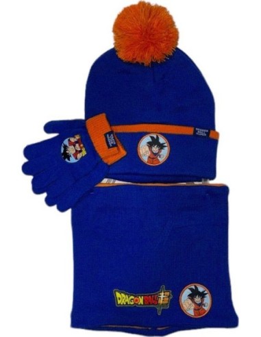 Set 3 pièces Bonnet + Snood + gants Dragon Ball Super - New discoun...