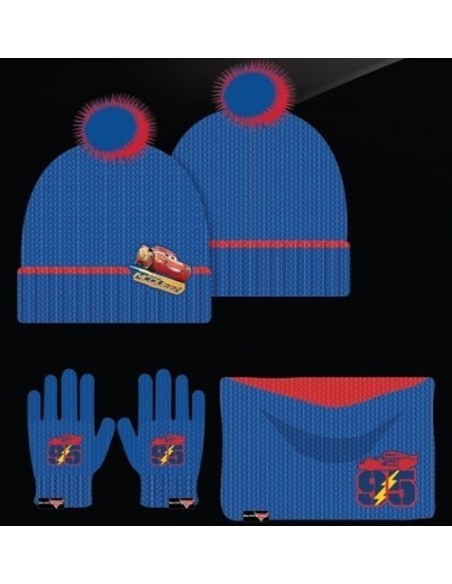 Set 3 pezzi Cappello + Scaldacollo + Guanti Cars Disney - New disco...