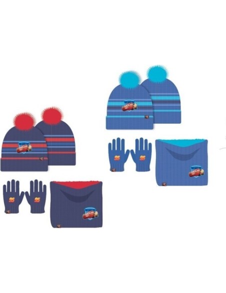 Set 3 pezzi Cappello + Scaldacollo + Guanti Cars Disney - New disco...