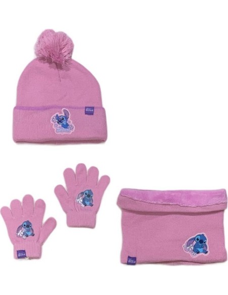 Set 3 pièces Bonnet + Snood + gants Stitch Disney - New discount.com