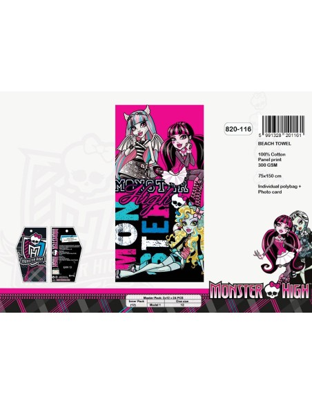 Drap de plage coton gm Monster High - 820-116 - New discount.com
