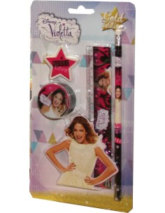 VIOLETTA SET PAPETERIE 4 PIECES- FOURNITURES SCOLAIRES -New discoun...