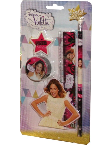 VIOLETTA SET PAPETERIE 4 PIECES- FOURNITURES SCOLAIRES - New discou...