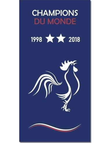 Drap de plage ou Serviette de bain France avec 2 Étoiles champions ...