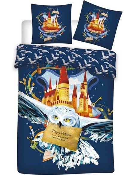 Harry Potter Bettwäscheset - 1 Bettbezug 140x200 + 1 Kissenbezug 63...